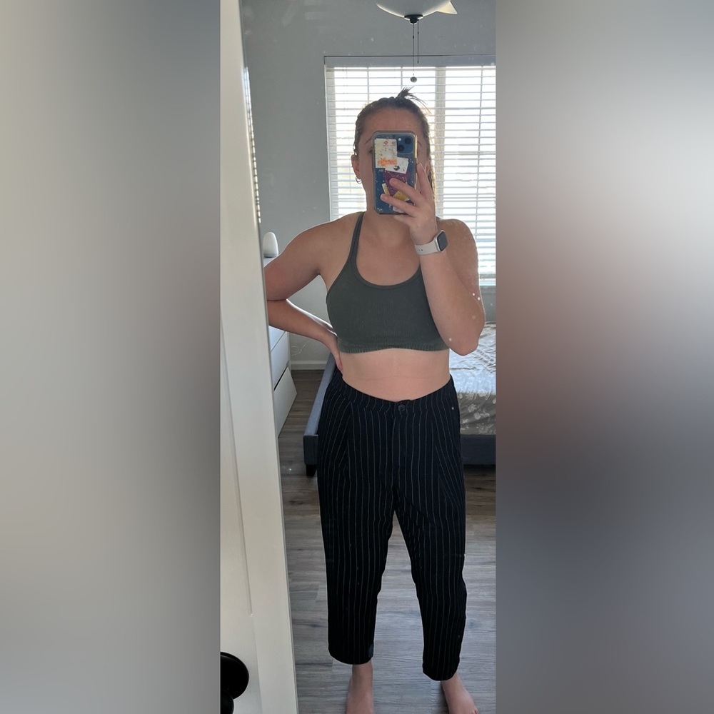 Professional Striped Black Pants